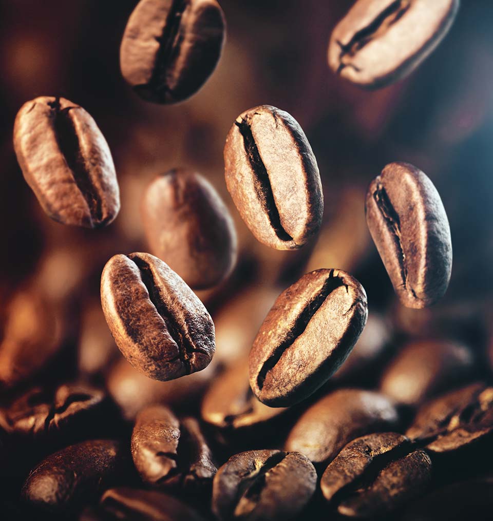 Brown coffee beans